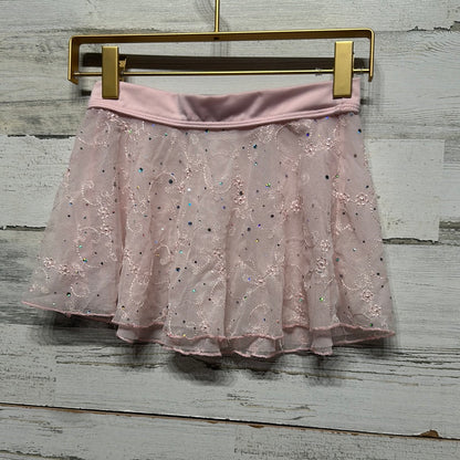 Girls Size Small (6-8) Light Pink Rhinestone Ballet Skirt - Good Used Condition