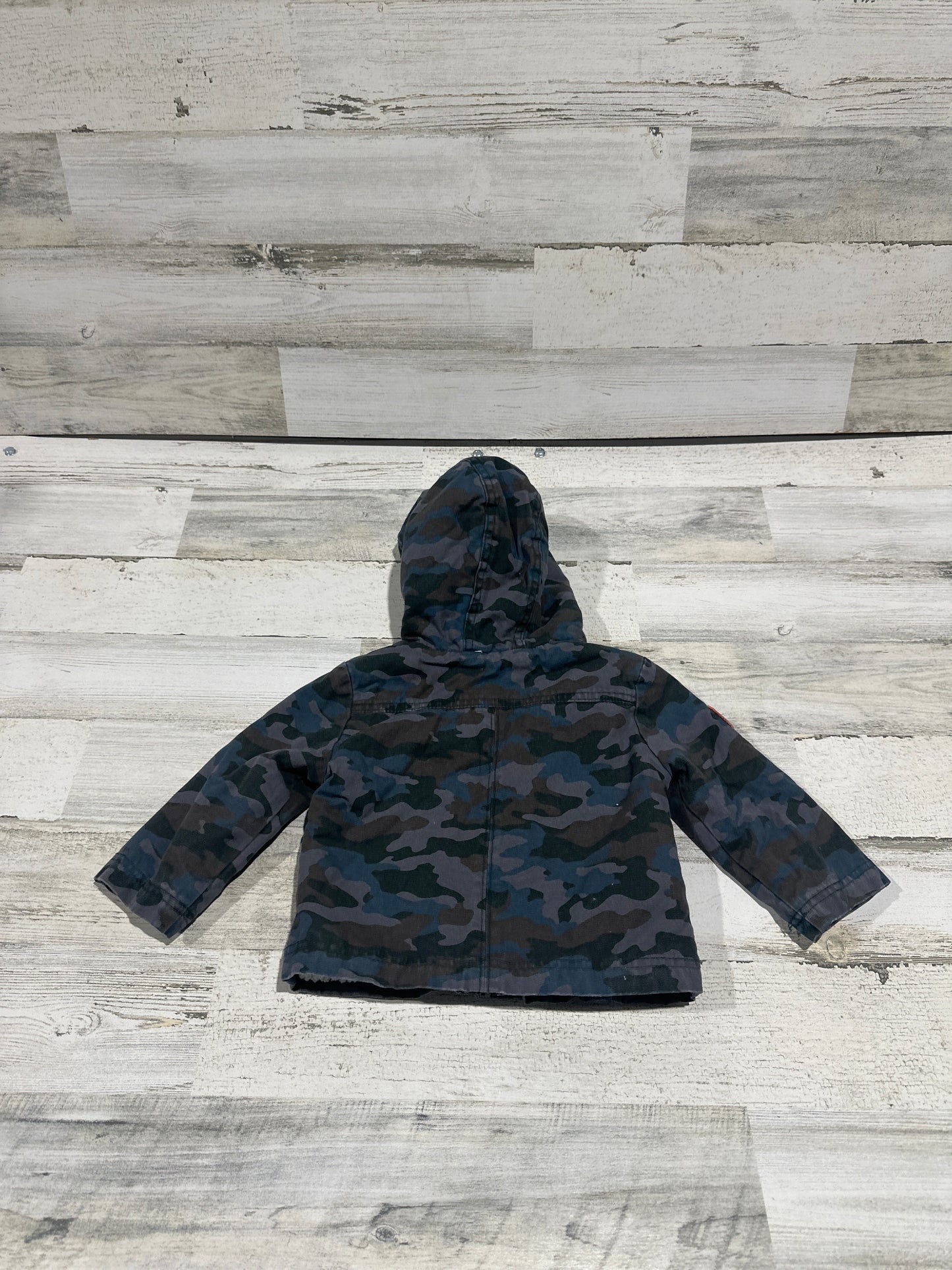 Camo Sherpa Lined Cargo Style Hooded Jacket - Cat & Jack - Boys Size 12m - Good Used Condition