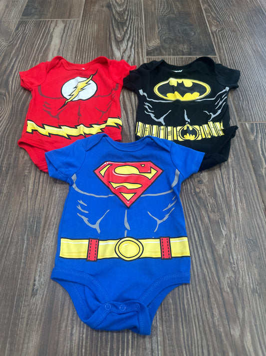 Boys Preowned Size 6-9m Justice League Clothing Lot (3 Pieces) - Good Used Condition