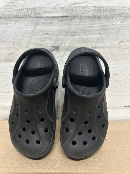 Size 11 (Toddler) Crocs Black Slip On Shoes  - Good Used Condition