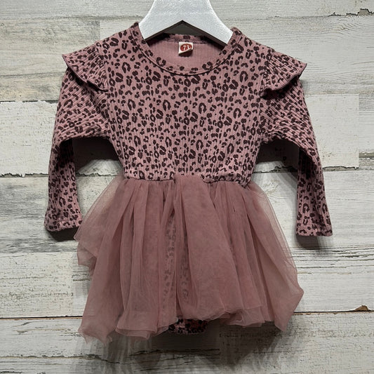 Girls Size 6-9m Leopard Tulle Skirt Onesie - Good Used Condition