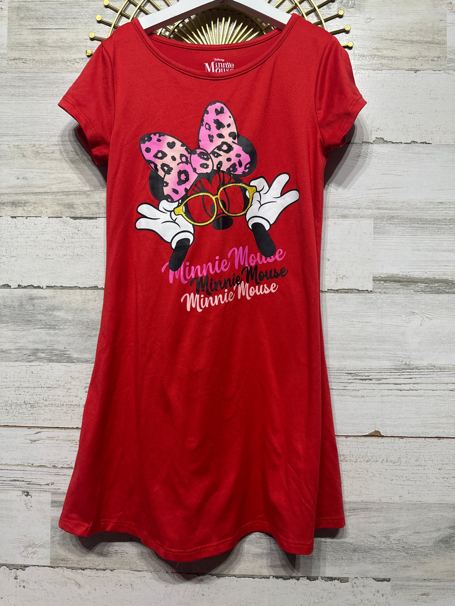 Girls Size 7/8 Medium Disney Minnie Mouse Red Dress - Good Used Condition