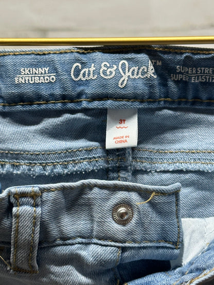 Girls Size 3t Cat and Jack Distressed Jeans - Good Used Condition