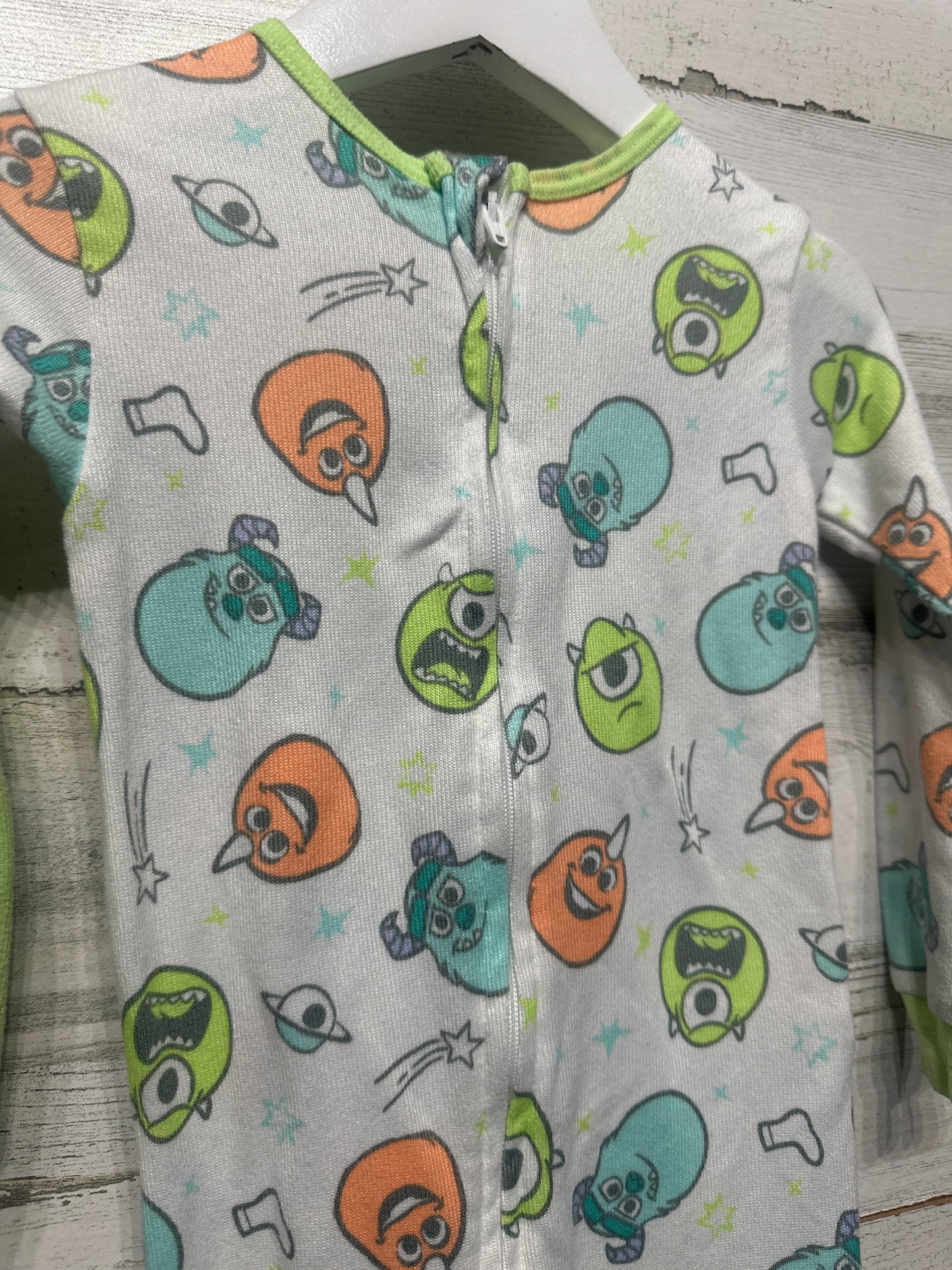 Monsters Inc Disney Baby Soft Footed Sleepers - 2 pieces - Boys Size 24m - Very Good Used Condition