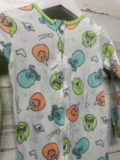 Monsters Inc Disney Baby Soft Footed Sleepers - 2 pieces - Boys Size 24m - Very Good Used Condition