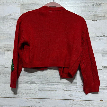 Girls Size 8Y Shein red Merry Christmas cardigan - good used condition