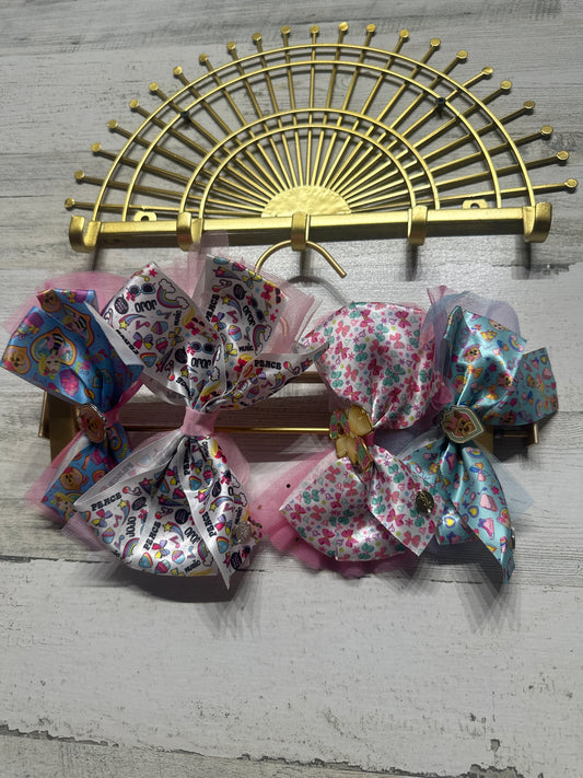 Jo Jo Siwa Hair Bow Lot on Alligator Clips (Set of 4) - Good Used Condition