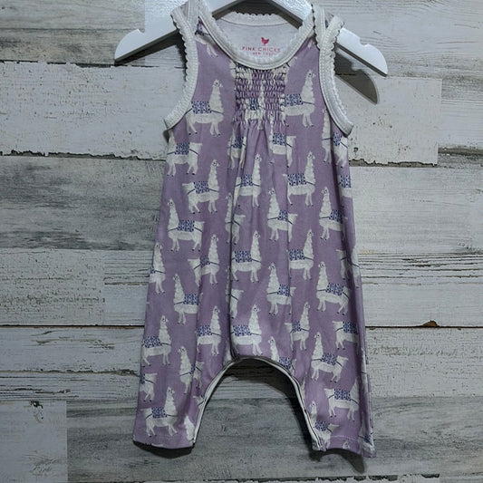 Girls Size 3-6m Pink Chicken Llama Sleeveless Romper - New With Tags