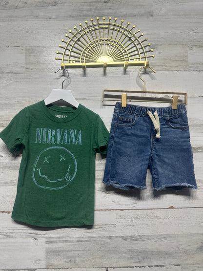 Size 4t Nirvana Shirt/Old Navy Shorts Outfit Set - Very Good Used Condition