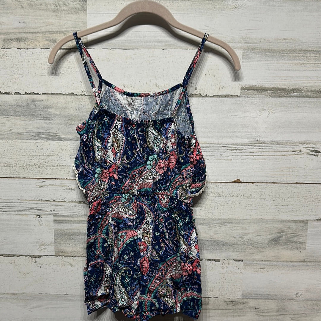 Girls Size 8 Zunie Floral Print Romper - Good Used Condition