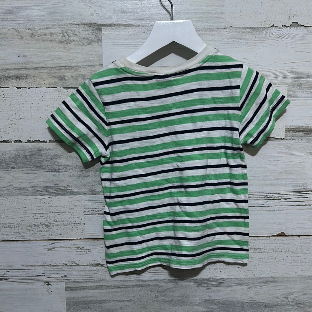 Boys Size 3 Janie and Jack green striped tee - play condition