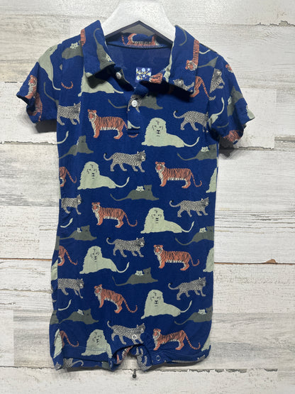 Boys Size 2t Kickee Pants Big Cats Collared Romper  - Very Good Used Condition