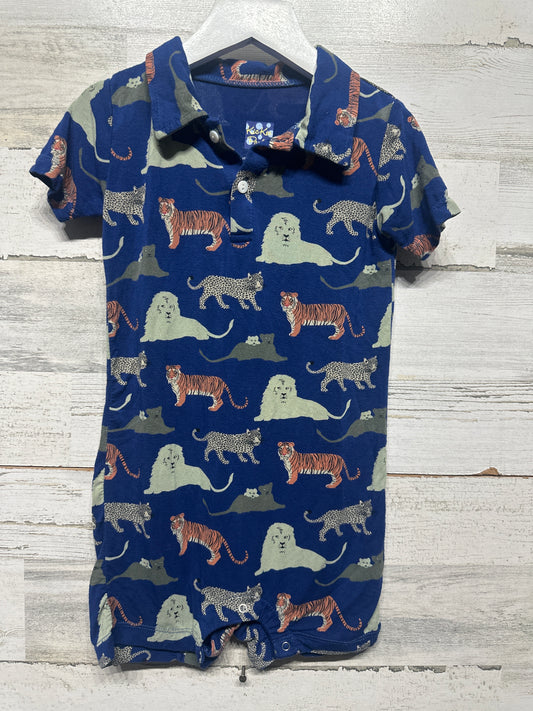 Boys Size 2t Kickee Pants Big Cats Collared Romper  - Very Good Used Condition