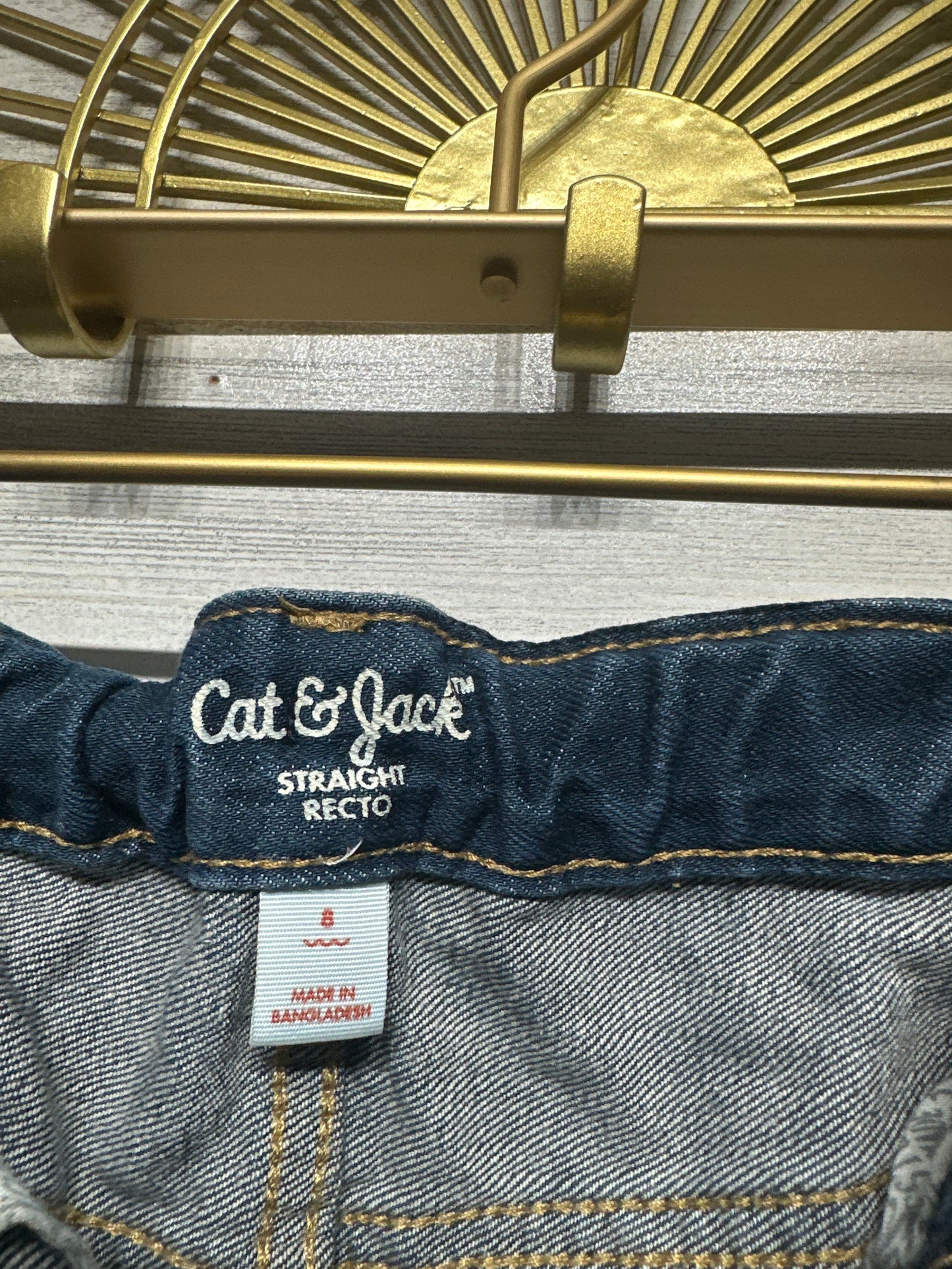 Boys Size 8 Cat and Jack Adjustable Waist Straight Jeans - Very Good Used Condition