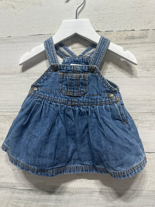 Girls Size 0-3m The Children’s Place Denim Overall Dress - Very Good Used Condition