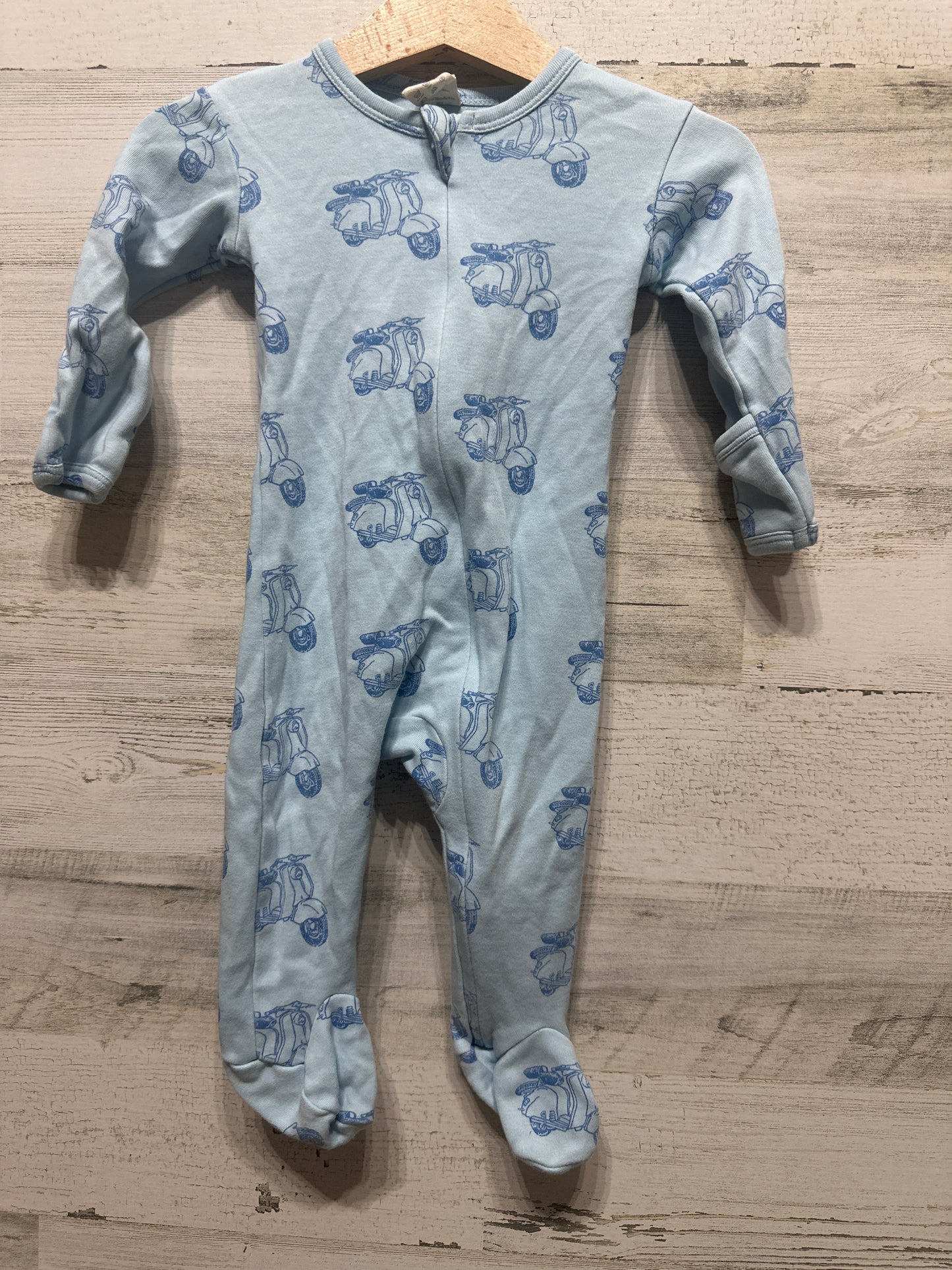 Boys Size 6-9m Kate Quinn Organic Cotton Footed Sleeper - Good Used Condition