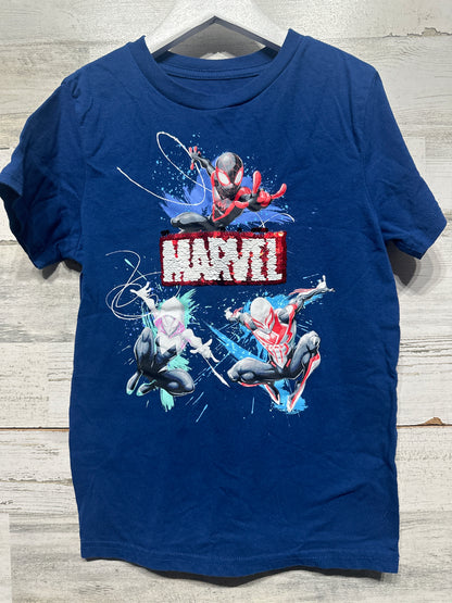 Boys Preowned Size Small Spiderman Across The Spiderverse Flip Sewuin T-Shirt - Good Used Condition