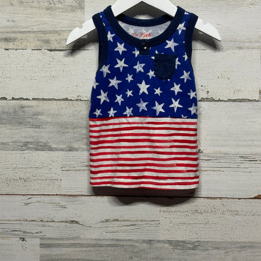 Boys Size 12m Cat and Jack Red White and Blue Tank Top - Good Used Condition