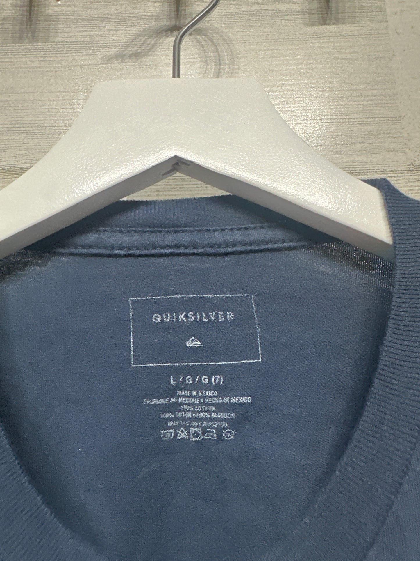 Boys Size 7 Quicksilver Navy Shirt - Very Good Used Condition