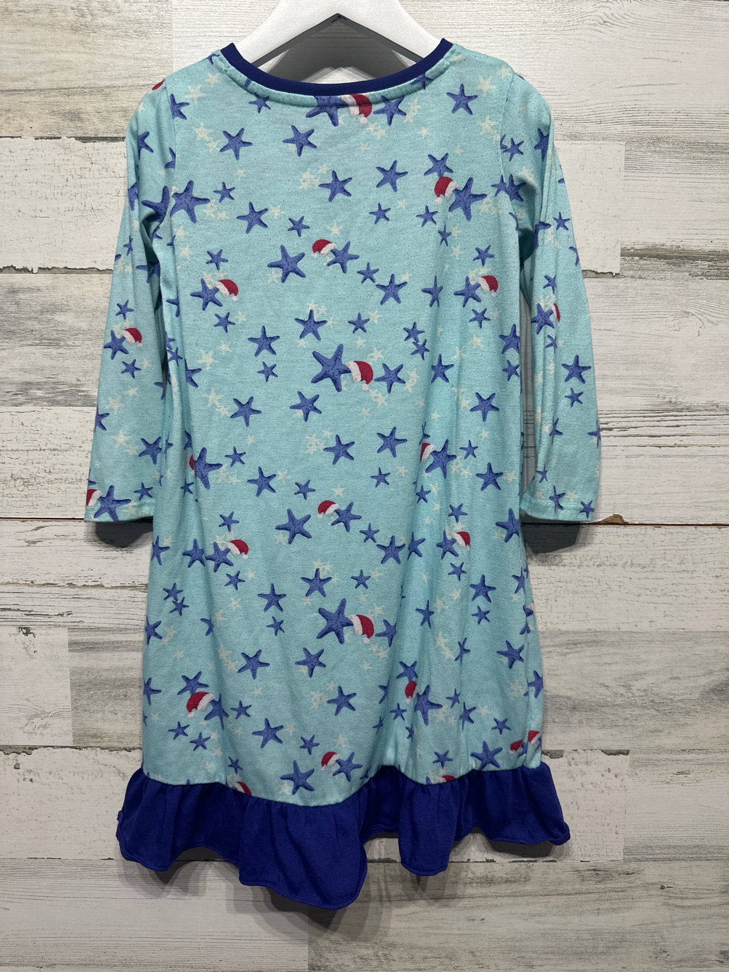 Girls Size 4t Jammies For Your Families Santa Hat Starfish Nightgown - Good Used Condition*