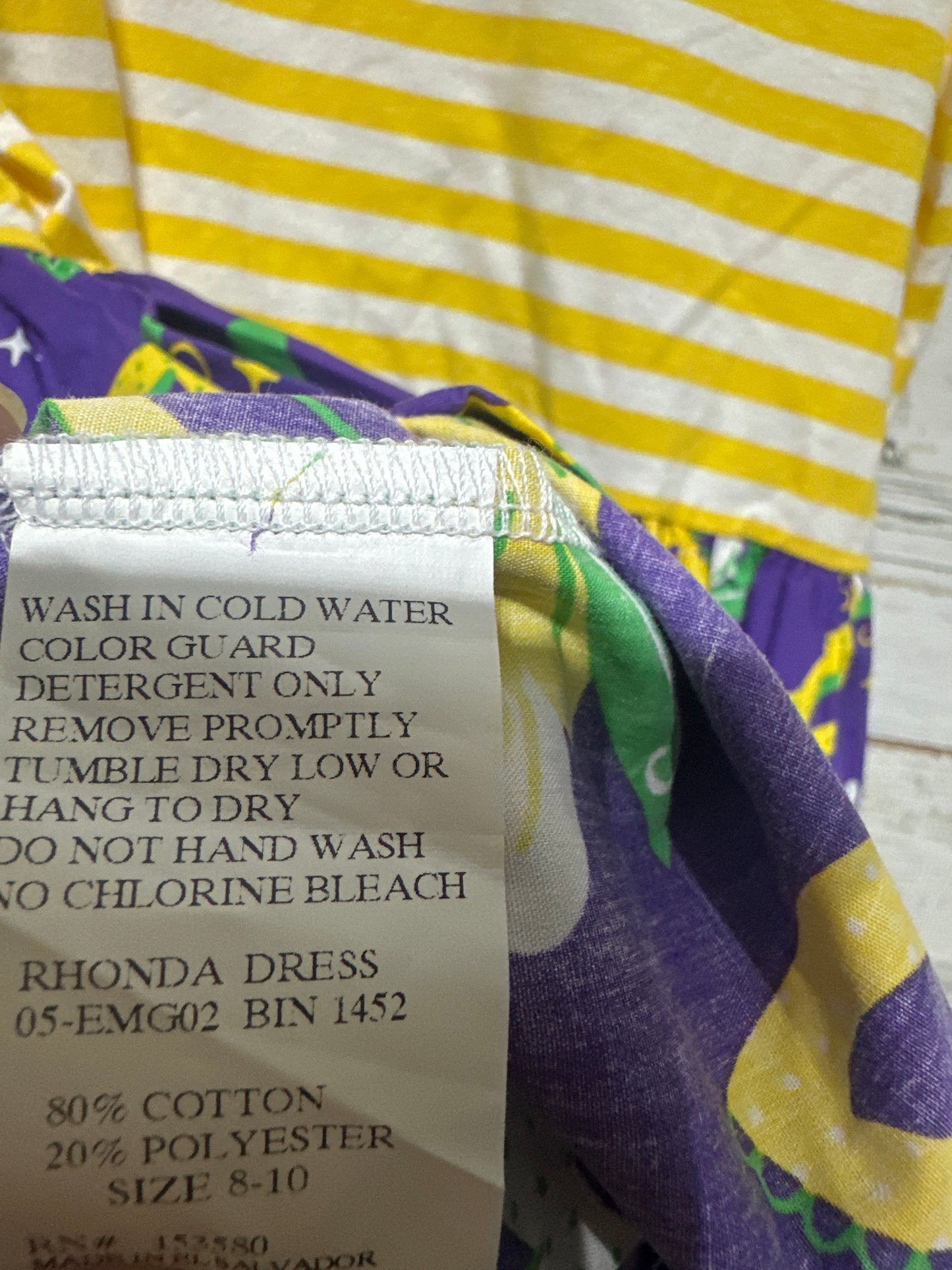 Girls Size 8-10 Eleanor Rose Mardi Gras Dress - Play Condition*
