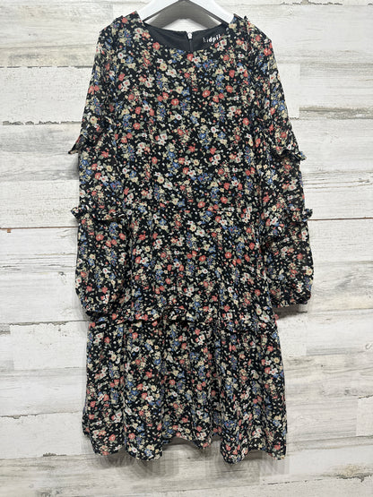Size 12 Large Kid Pik Long Sleeve Floral Dress - Very Good Used Condition
