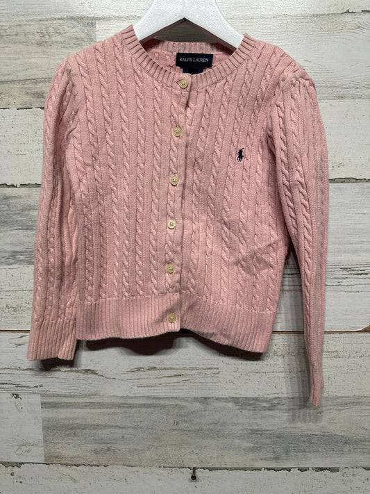 Ralph Lauren Cable Knit Light Pink Cardigan - Girls Size 4 / 4t - Play Condition*