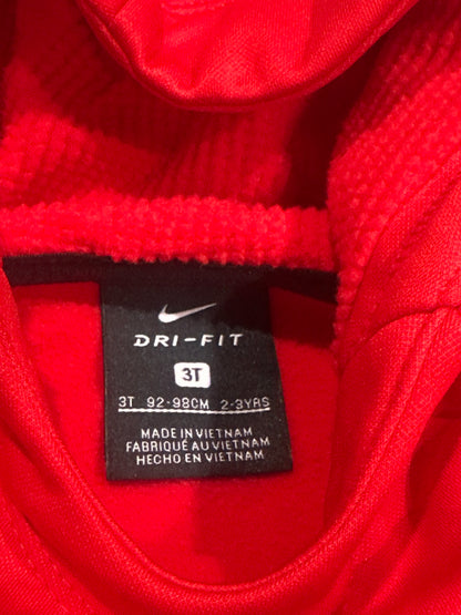 Nike Red Drifit Hoodie Boys Size 3T Fits 2-3 Years VGUC