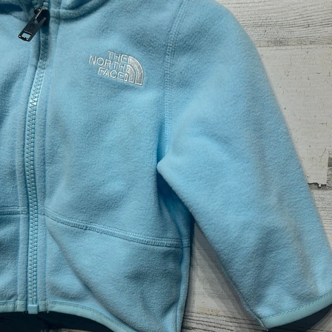 Size 3-6m The North Face Gender Neutral Light Blue Fleece Jacket - New With Tags