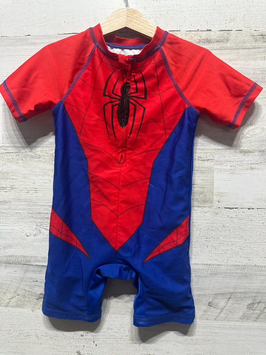 Boys Preowned Size 3t Spiderman One Piece Rashguard Swimsuit - Play Condition*