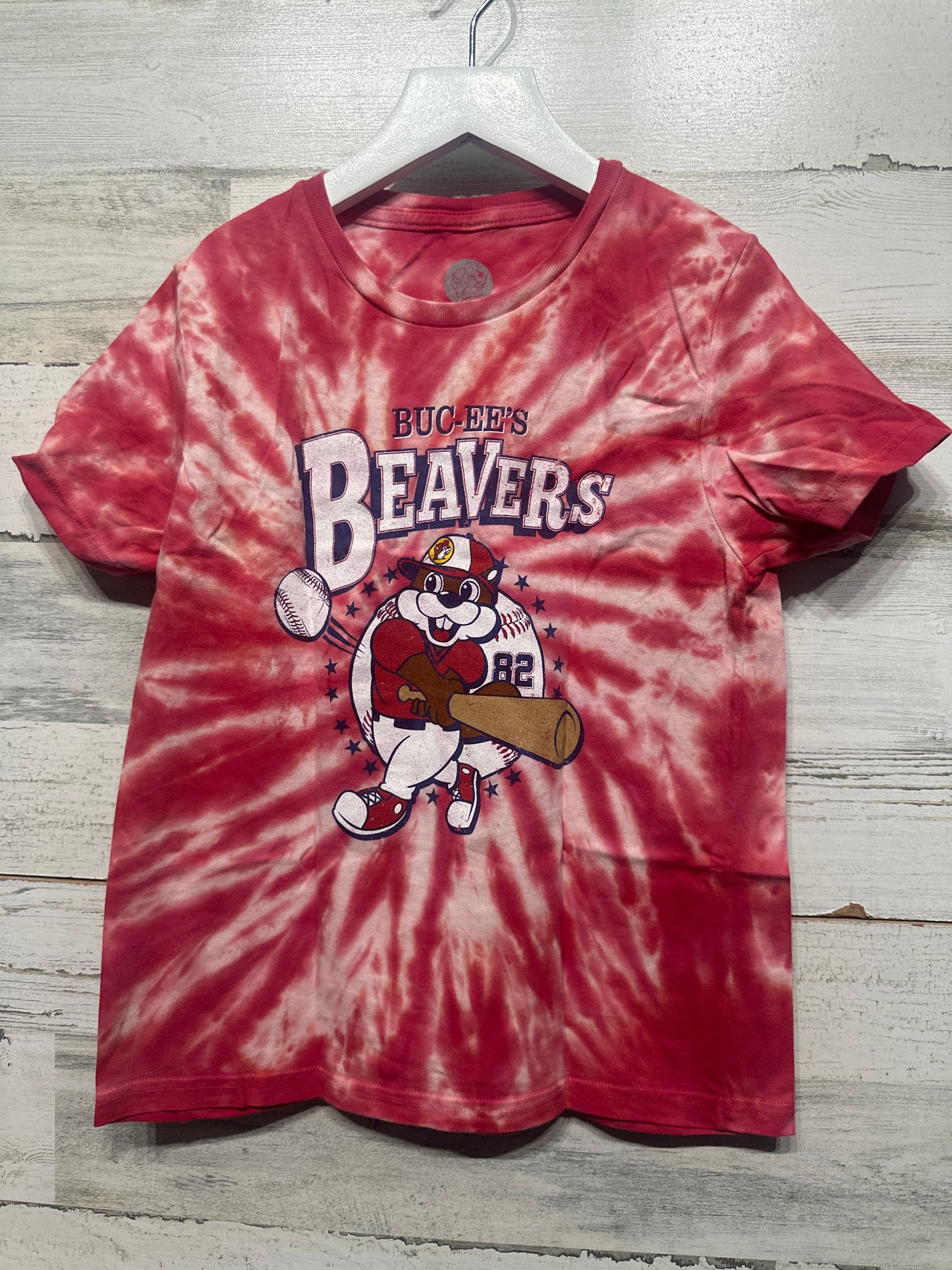 Boys Preowned Size Youth Small Buc-ee’s Beavers Baseball T-Shirt - Good Used Condition