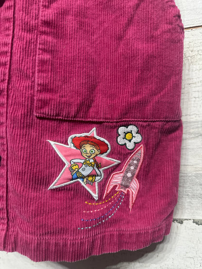 Girls Size 5/6 Disney Toy Story Cord Overall Dress (With Adjustable Waist)  - Very Good Used Condition