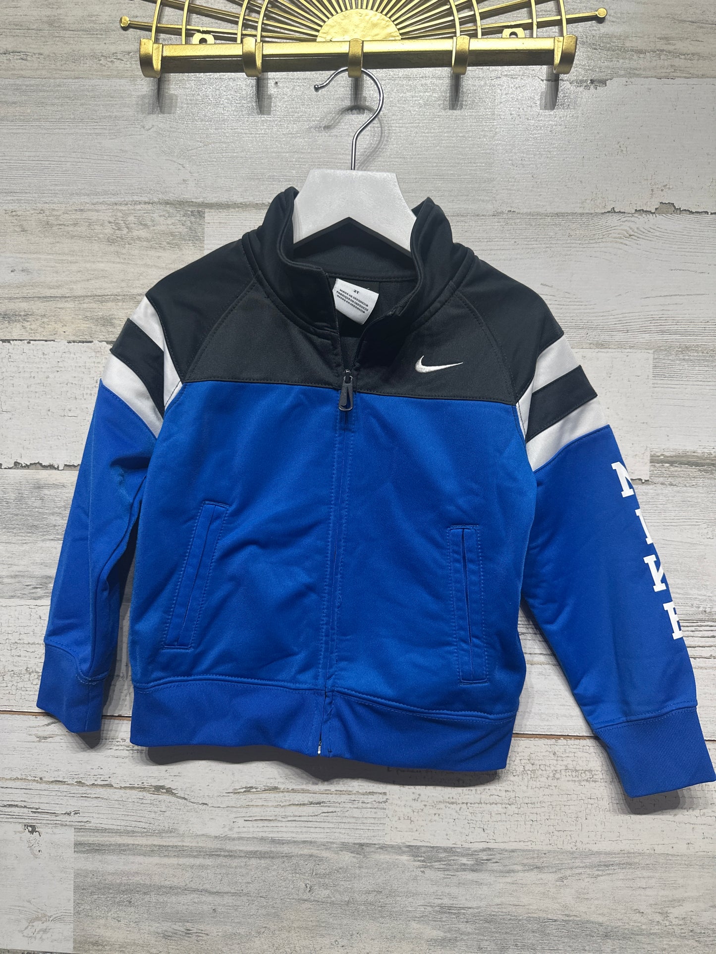 Boys Size 2t (Fits 1-2 Years) Nike Blue Jacket - Very Good Used Condition