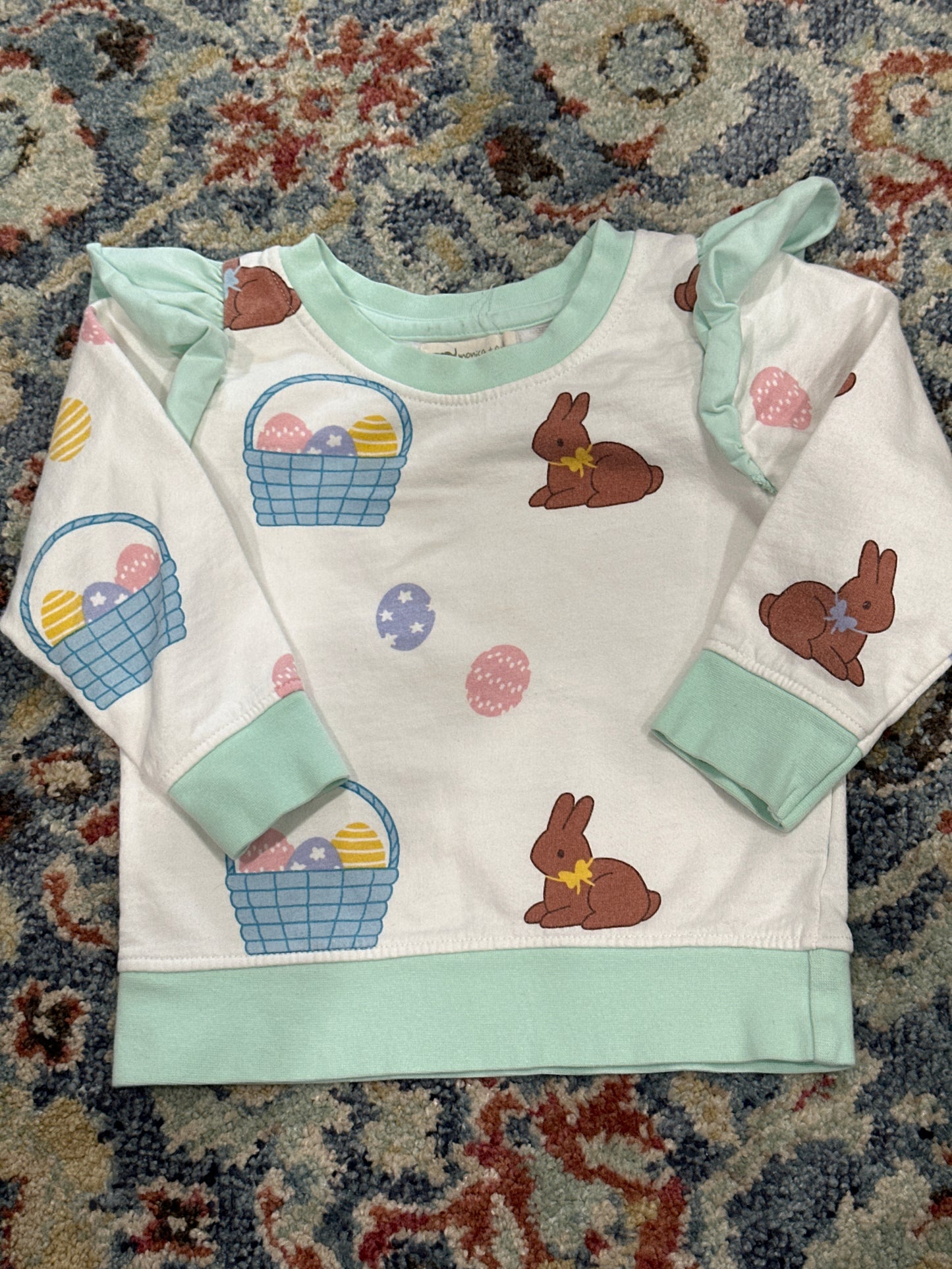 Easter Sweatshirt Girls 2T Monica & Andy VGUC