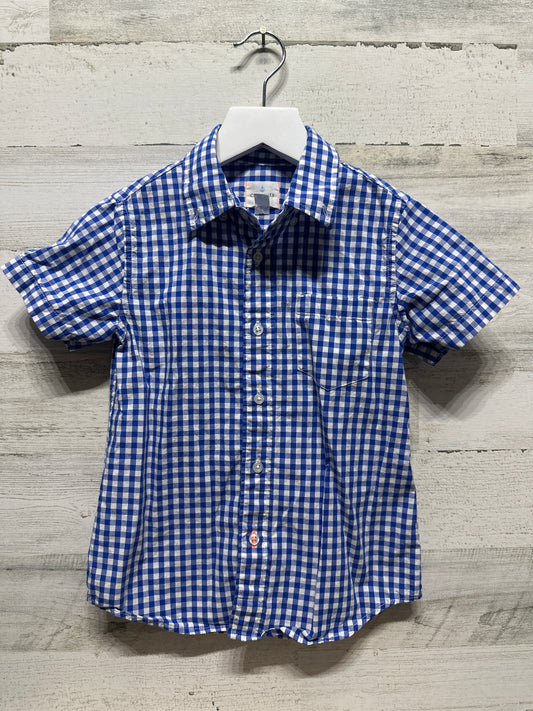 Boys Size 4/5 Crewcuts Blue Plaid Button Up Shirt - Good Used Condition