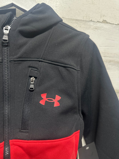 Under Armour Storm Water Repellant Jacket Boys Size 5 Red Black NWT