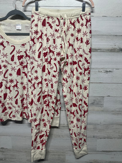 Hanna Andersson Organic Cotton Holiday Pajama Set Adult Size Medium VGUC