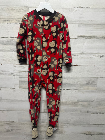 Boys Size 4t Carter’s Fleece Monkey Footie - Very Good Used Condition
