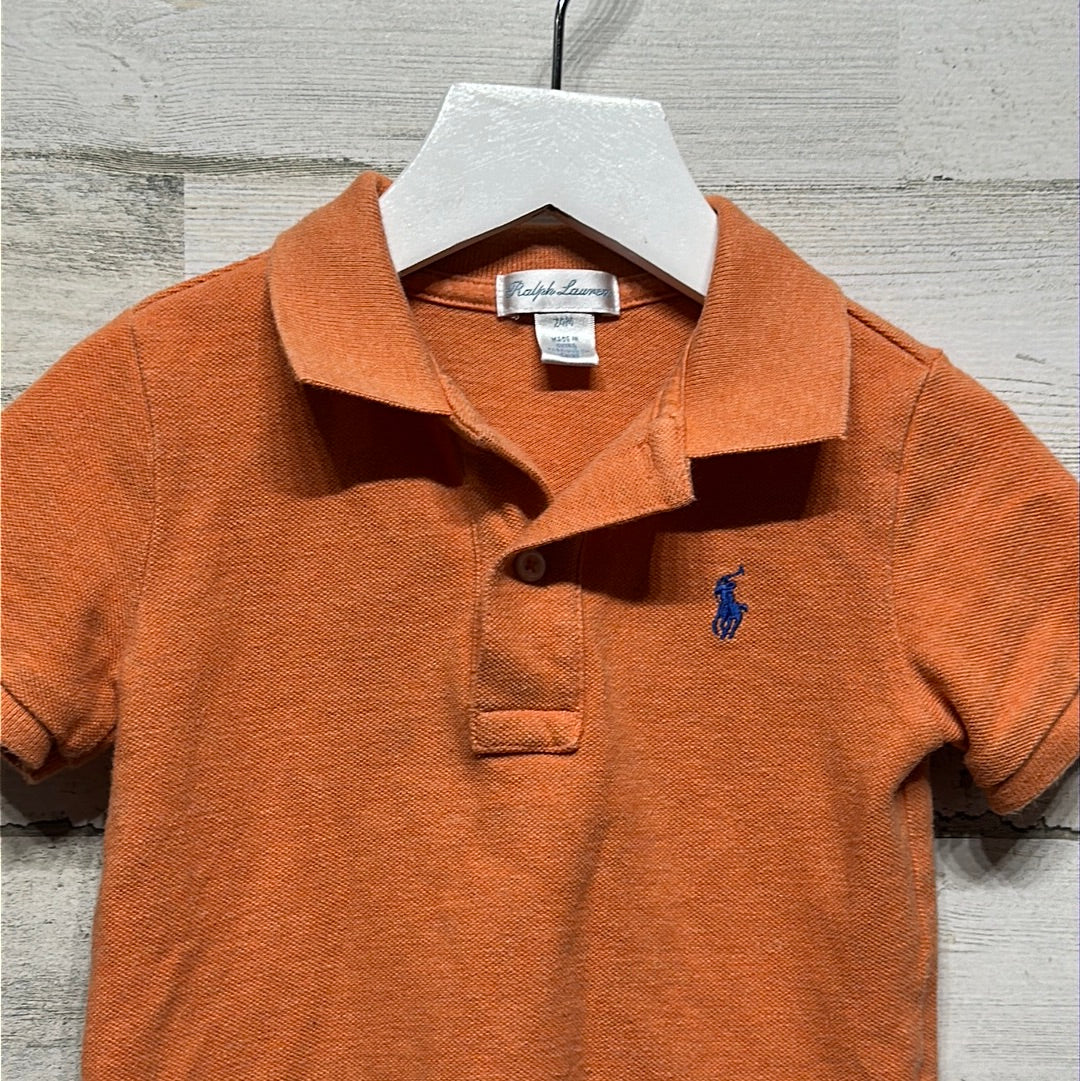 Boys Size 24m Ralph Lauren Orange Polo Shirt - Good Used Condition