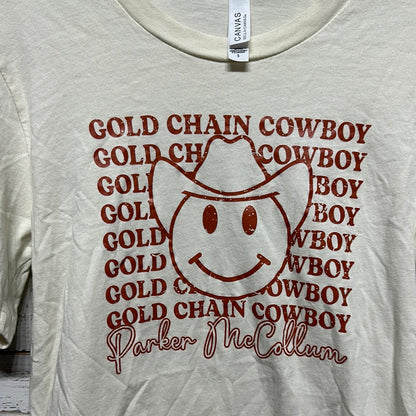 Women's Size Small Parker McCollum Gold Chain Cowboy Shirt  - Good Used Condition