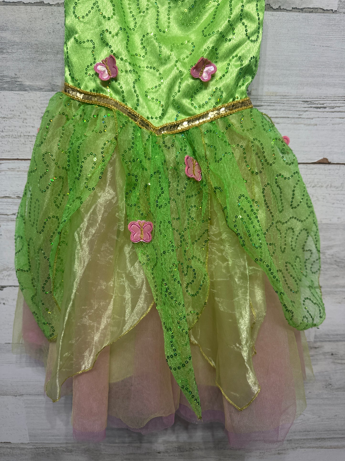 Girls Size 5-6 Years Disney Tinkerbell Dress - Very Good Used Condition