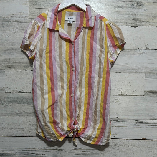 Girls Size 14 Old Navy striped button up shirt - good used condition