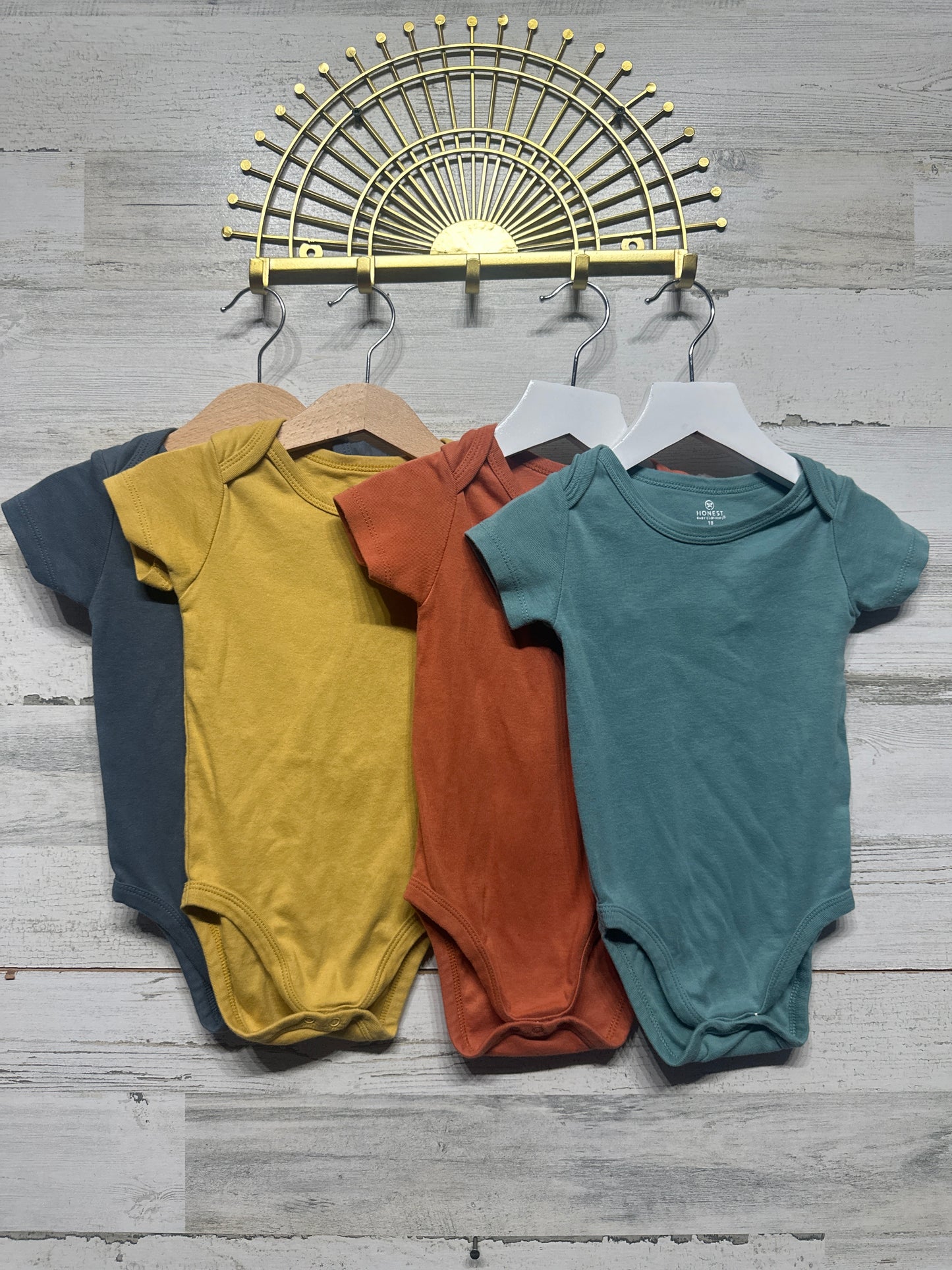 Honest Clothing Organic Cotton Bodysuit Lot - 4 Pieces - Boys Size 18m - Very Good Used Condition