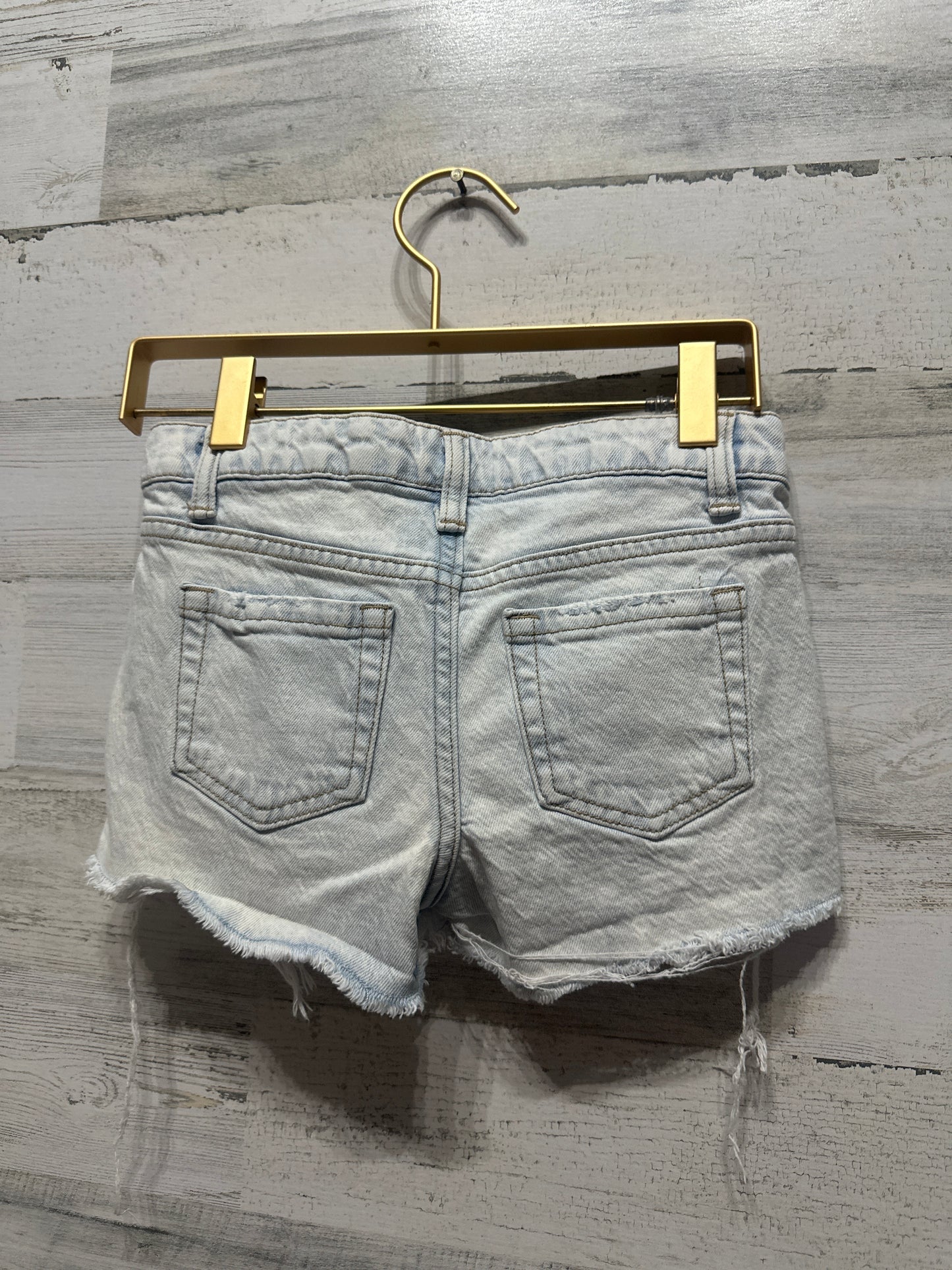 Girls Size 6-7 Small Art Class Adjustable Waist Distressed Denim Shorts - Very Good Used Condition