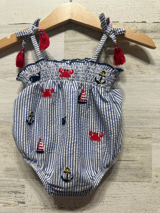 Girls Size 0-3m Mud Pie Nautical Bubble - Very Good Used Condition