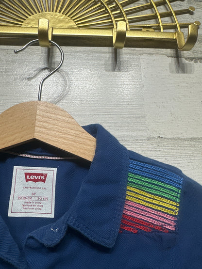 Levi’s Rainbow Embroidered Toddler 3T (2-3 Yrs) Button Up Shirt VGUC