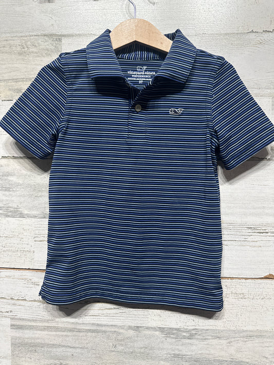 Boys Preowned Size 3t Vineyard Vines Performance Collared Polo Style Shirt - Very Good Used Condition