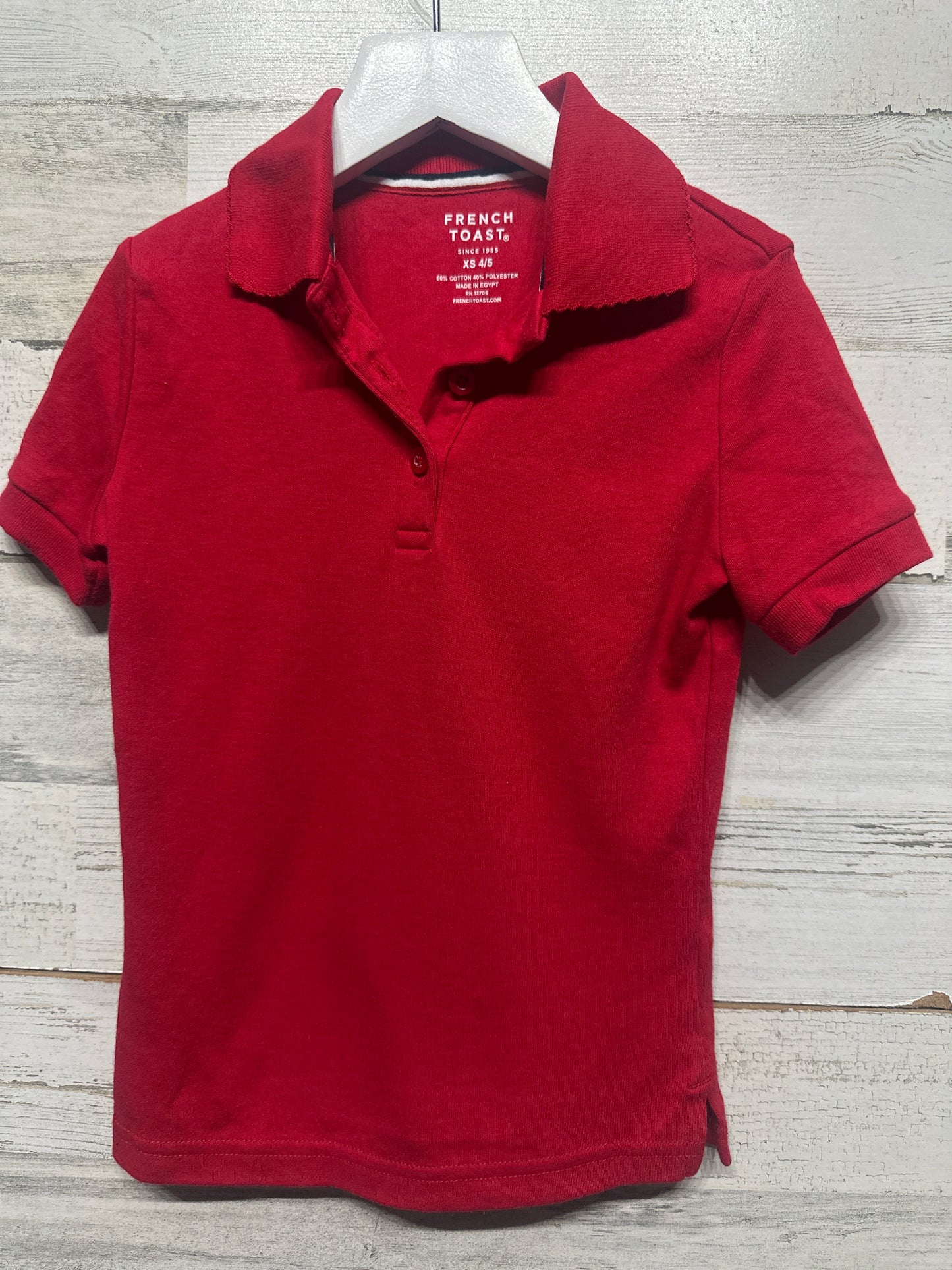 Girls Size 4t French Toast Red Polo Shirt - Good Used Condition