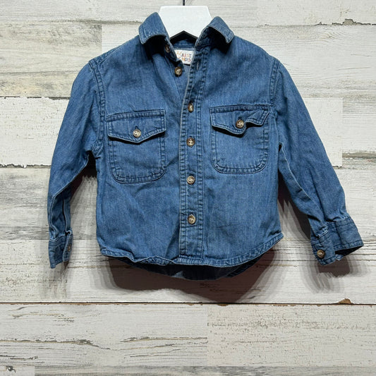 Size 2t Just Friends 100% Cotton Denim Button Up Shirt - Good Used Condition
