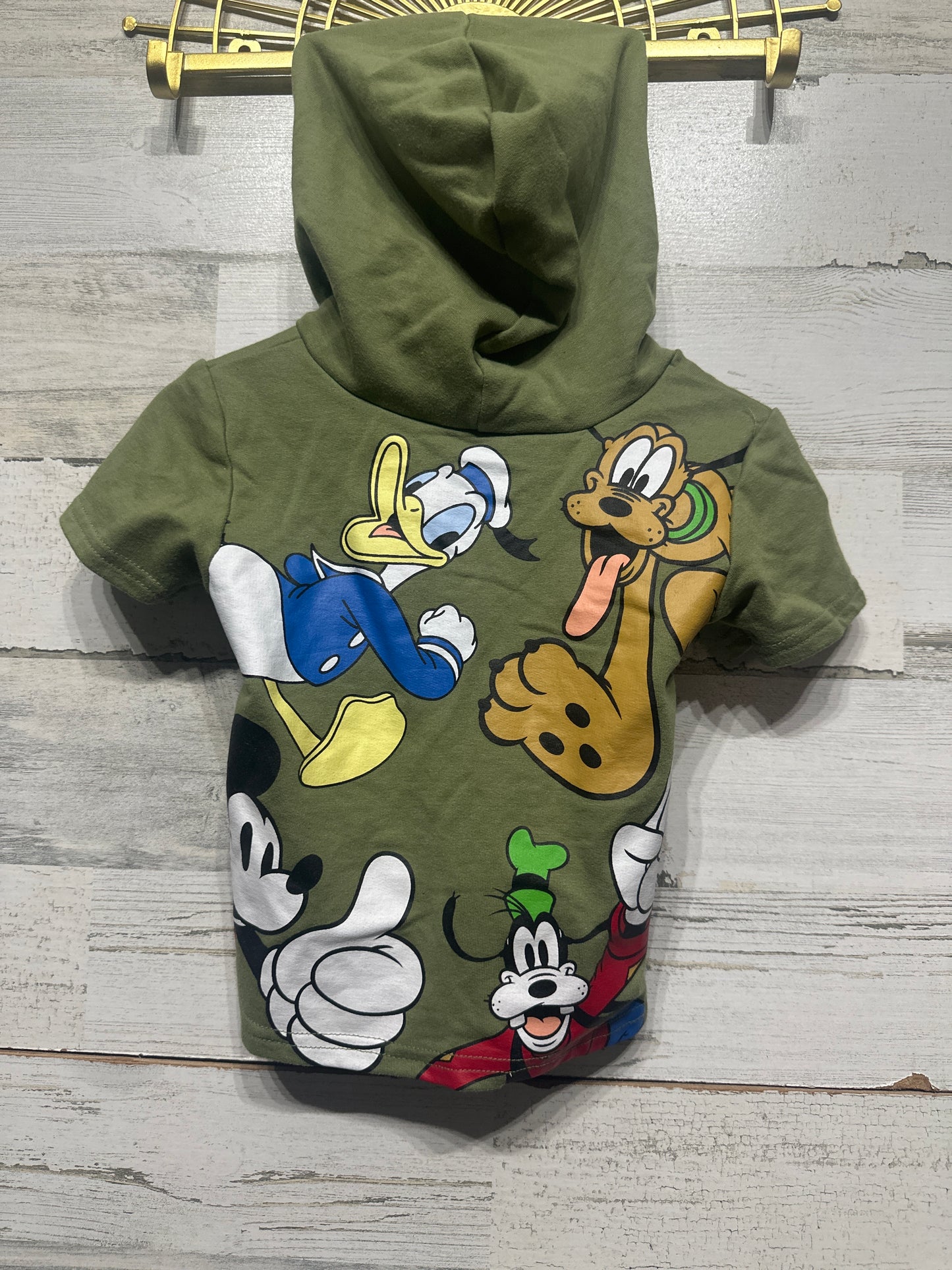 Boys Size 12 months Disney Baby Mickey and Friends Hooded T-Shirt - Very Good Used Condition